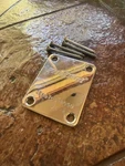 First Act Strat Script Neck Plate Screws Guitar Parts Chrome Etched. Fixed Price $8.00.
