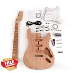Fojill Roasted Maple Diy Electric Guitar Kit, Mahogany Body, Unfinished Neck. Fixed Price $312.99.
