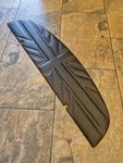 Classic Rover Austin Mini Union Jack Parcel Shelf Black Vinyl Red Stitching. Fixed Price $87.44.