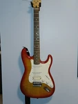 Austin Stratocaster Cherry Sunburst Electric Guitar. Fixed Price $85.00.