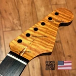 Roasted Flame Maple Rosewood Neck Fits Warmoth Stratocaster Bodies 2SR1. Fixed Price $209.00.