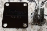 1996 Jackson PS4 Performer Guitar Neck Plate With Screws In Black. Fixed Price $50.00.