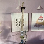 Electric Guitar Acrylic Transparent Right Handed Maple Fretboard Gold Hardware. Fixed Price $496.32.
