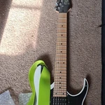 Ibanez White Electric Guitar Maple Neck 24 Frets 6 String Right-handed W/ Strap. Fixed Price $200.00.