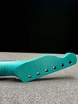 Warmtone Custom Guitars Blue Flamed Maple Tele Style Neck. Fixed Price $400.00.