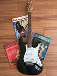 J Reynolds Electric Guitar Black Rock Band Six String Used Solid Body. Fixed Price $115.00.