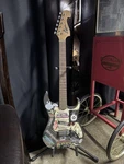 Lyon By Washburn Electric Guitar Wall Hanger Stickers Included. Fixed Price $65.00.