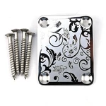 Stainless Steel Engraved Electric Guitar Neck Plate 4-BOLT Square Joint .... Fixed Price $25.04.