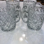 Vintage Paul Sebastian Fine Lead Crystal 12 Oz Mugs 4.25" X 3" Set Of Diamond. Fixed Price $31.99.