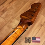 Dark Roasted Flame Maple Rosewood Strat Neck Fits Warmoth & Fender Bodies DSR2B. Fixed Price $189.00.